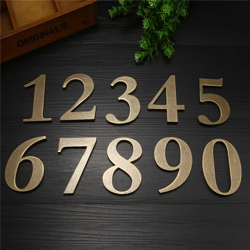 Metal Bronze Digitals Stereo Door House Number 10CM * 6CM Size Letter House Number Room Number Digital Sign Door Number Plate