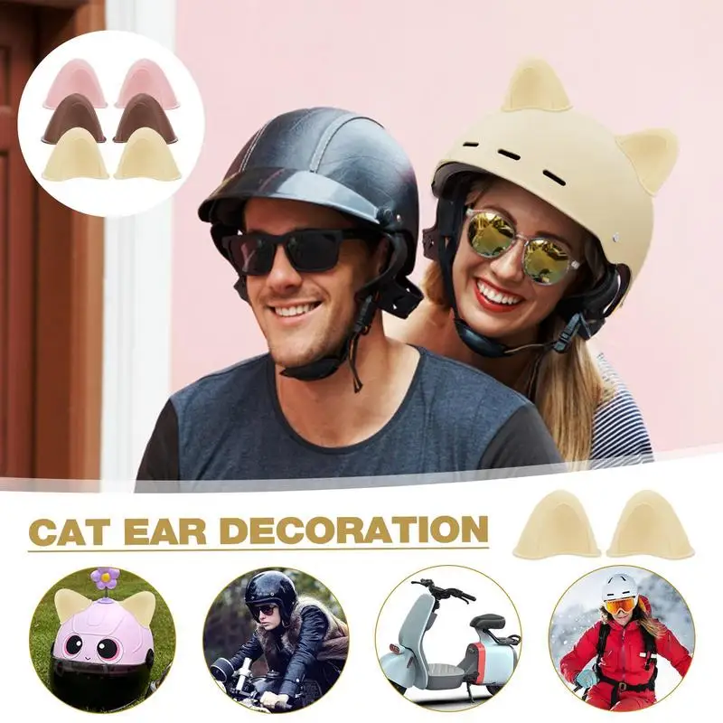 

Cat Ear Motorcycle Helmets Universal Electric Car Motorcycle Driving Styling Cute Cat Ears Stickers Decor Helmet Accessories