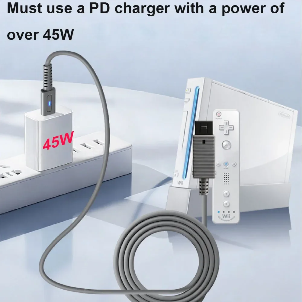 Adapter USB typu C o długości 1,8 m do konsoli Nintendo Wii ze wskaźnikiem LED — zdjęcie produktu 4