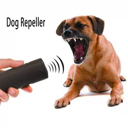 Repelente ultrasónico 3 en 1 para perros y mascotas, dispositivo antiladridos con luz Flash para entrenamiento al aire libre