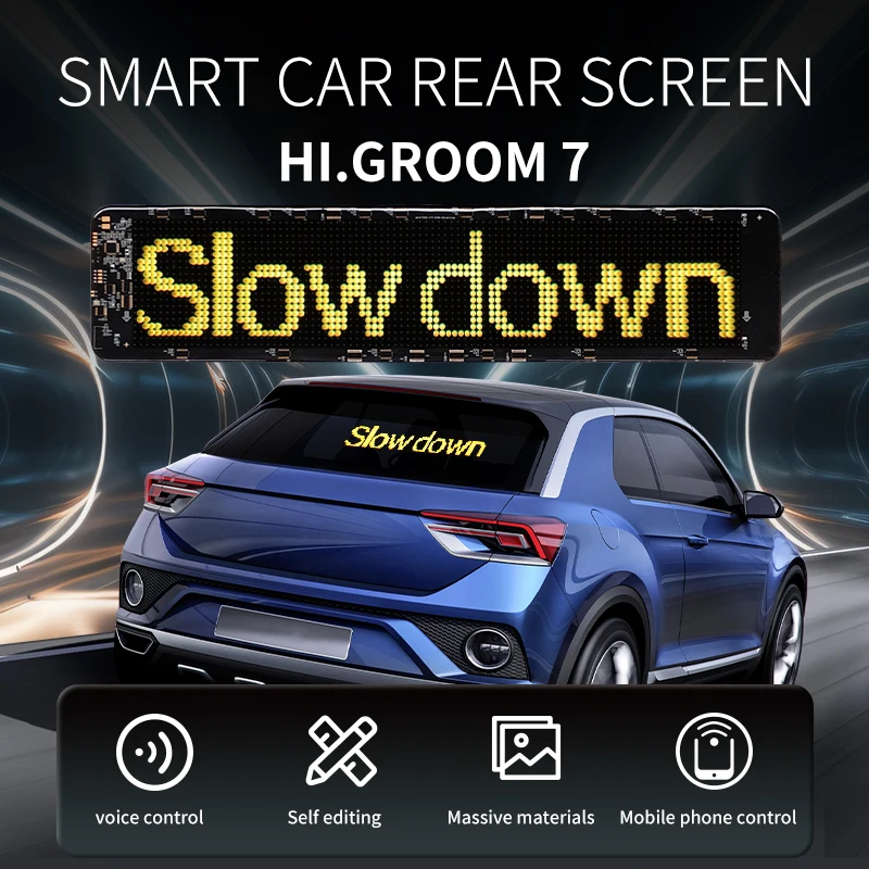 49.2X11cm Flexible Led Car Soft Screen Intelligent Car Sticker On-Board Display Rear Screen Led Expression Screen