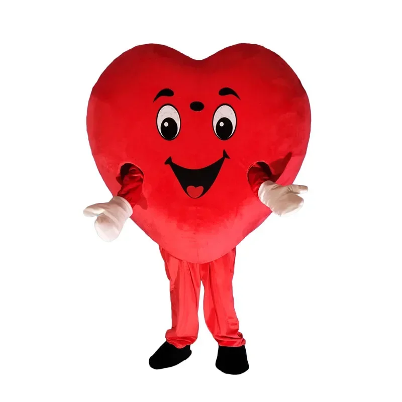 Disfraz de Mascota de amor de corazón rojo de dibujos animados, disfraz publicitario, Día de San Valentín, cumpleaños, vestido de fantasía, fiesta, Carnaval de animales