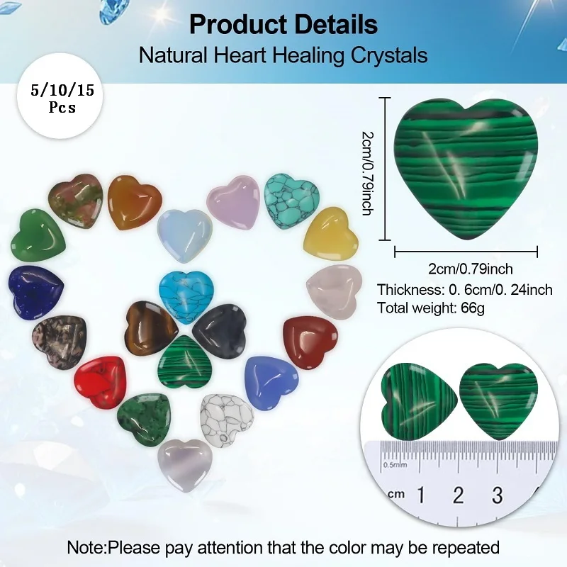 5/10/15Pcs Crystals Heart Shape Natural Amethyst Agate Irregular Mineral Healing Stone Gravel Specimen Home Decorations
