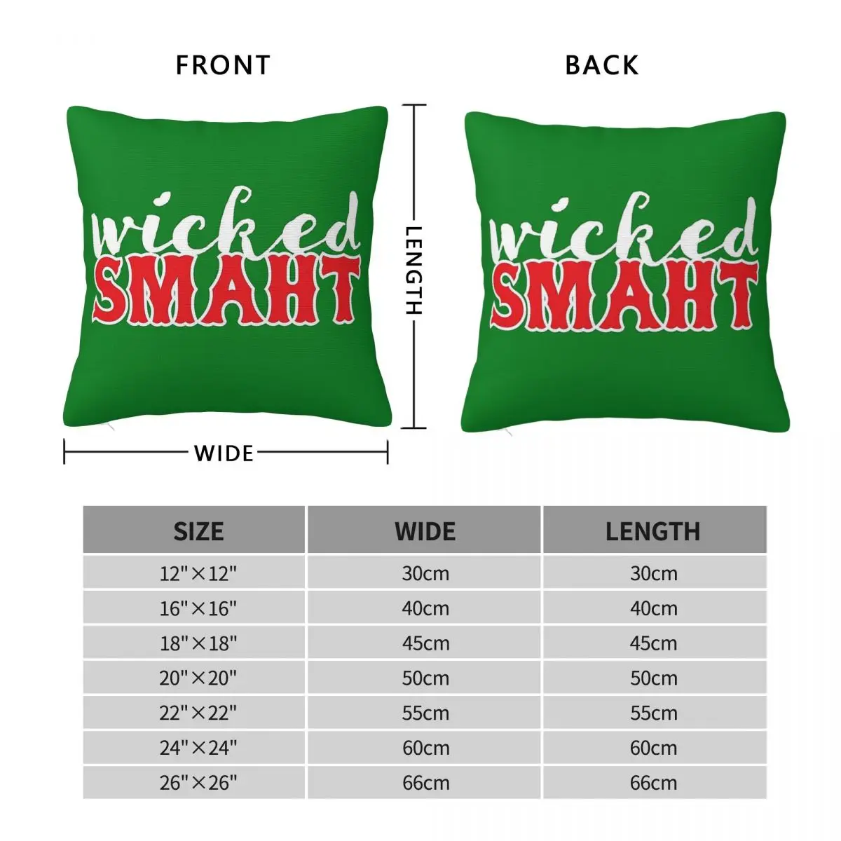 Wicked Smaht Boston Square Pillowcase Polyester Linen Velvet Creative Zip Decorative Throw Pillow Case Sofa Cushion Cover