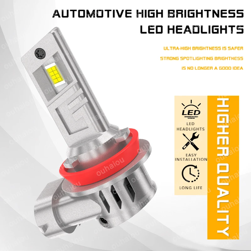 FOR Proton lriz 2014-present LED bulb car headlight with heat sink LED headlight H11 Light LED Chips Head Lamp