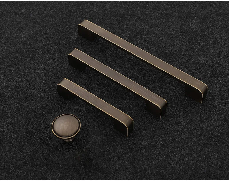 Retro 4PCS European Solid Pure Brass Furniture Handle Drawer Pulls Cupboard Wardrobe Kitchen Dresser Show TV Cabinet Pulls Knobs