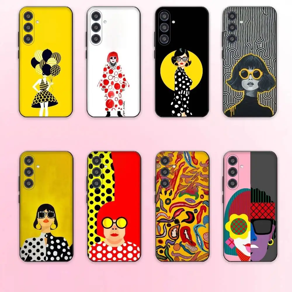 

Yayoi Kusama Phone Case For Samsung Galaxy A73,A72,A71,A70,A53,A52,A51,Others Soft Black Cover