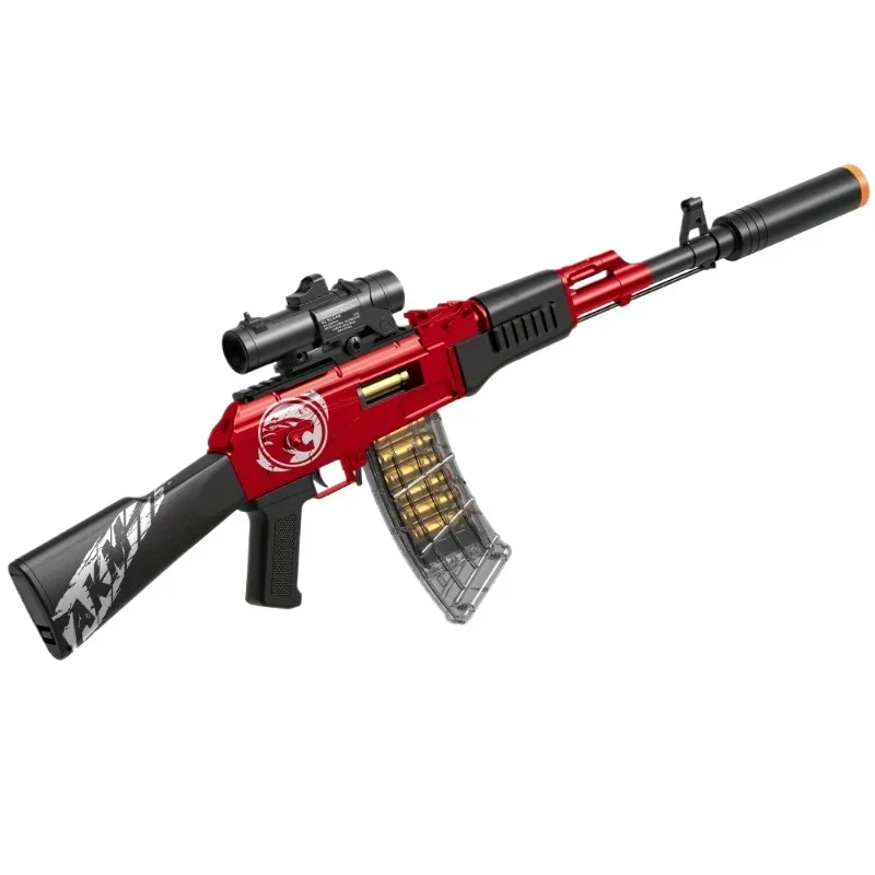 Manual explosão escudo ejeção bala macia crianças menino simulação brinquedo arma pai-filho batalha ao ar livre ak47 rifle de assalto