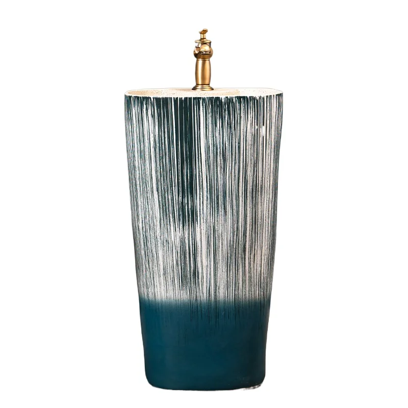 

Household Balcony Column Washbasin Ceramic Integrated Column Basin Outdoor Washbasin