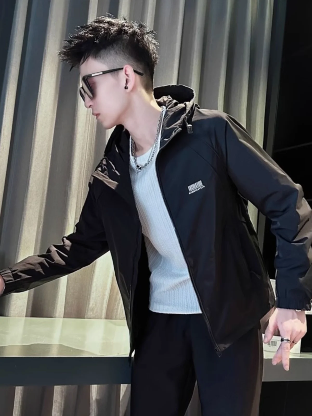 

Men's Functional Workwear Jaet Spring Autumn 2025 New American High-End Trendy Windproof Hooded Jaet Polyester Fiber