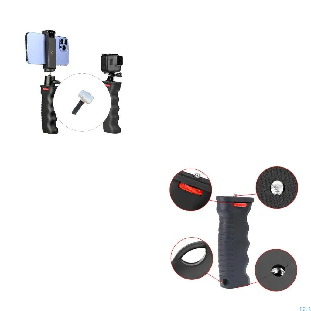 

R91A AntiSlip Camera Handheld Grip Handle 1/4Thread For Photography Accessories Mount