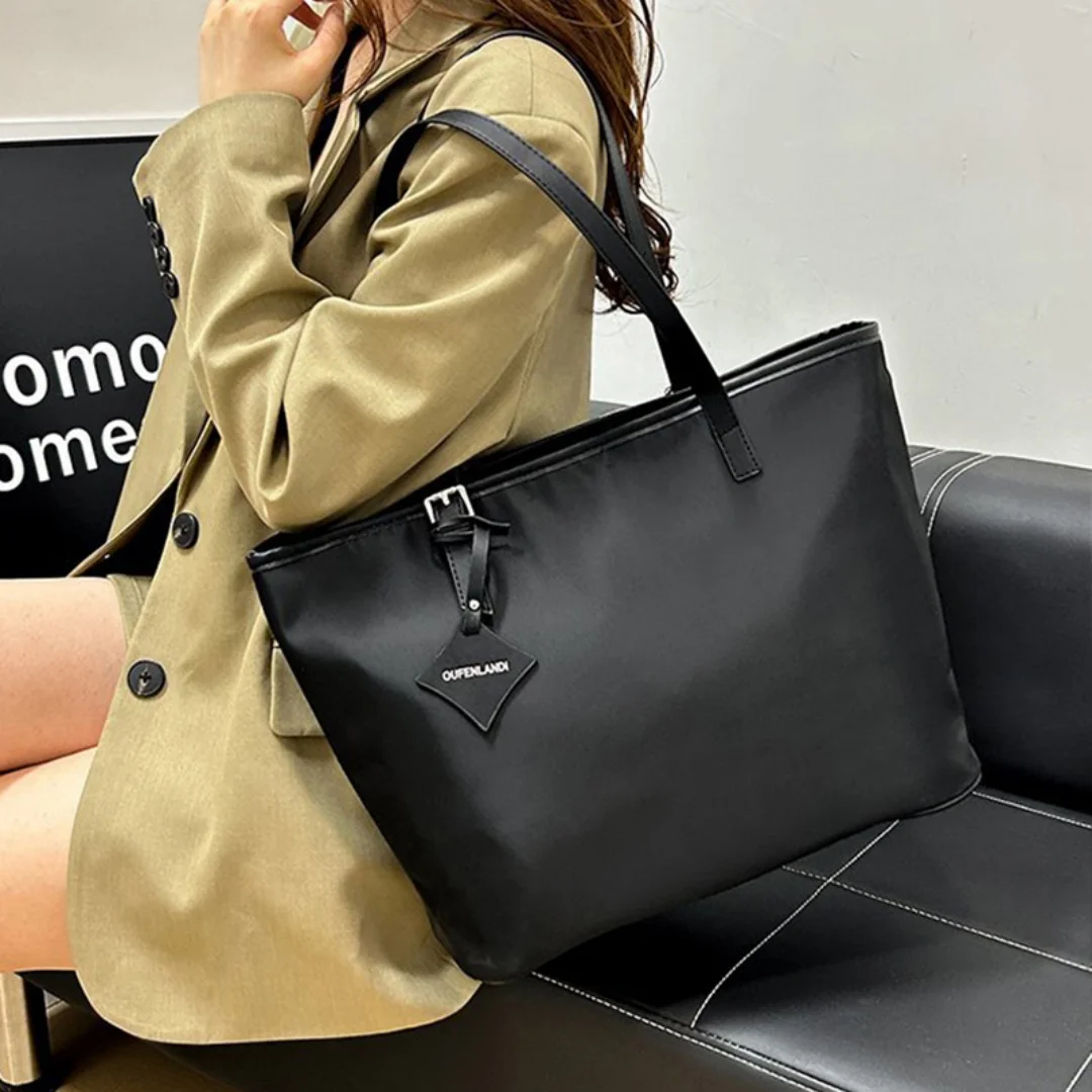 

2025 New Large-Capacity Bag women Model High-Quality Business Shoulder Bag Commuting Student Class Bag Nylon Fabric Solid Color