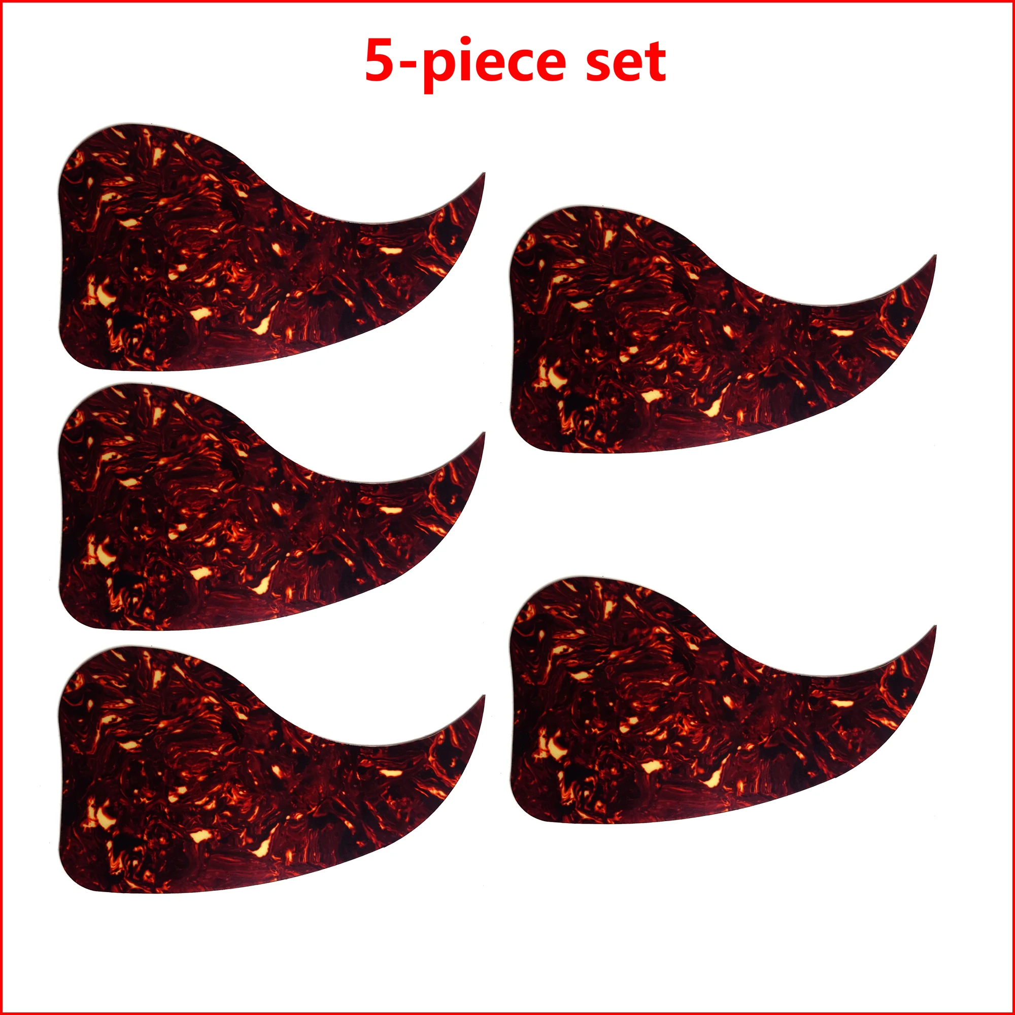 

5 pcs Acoustic Guitar Pickguard Self Adhensive 5-piece Set Water Drop Shape for D45 or Similar Size Folk Acoustic Guitar
