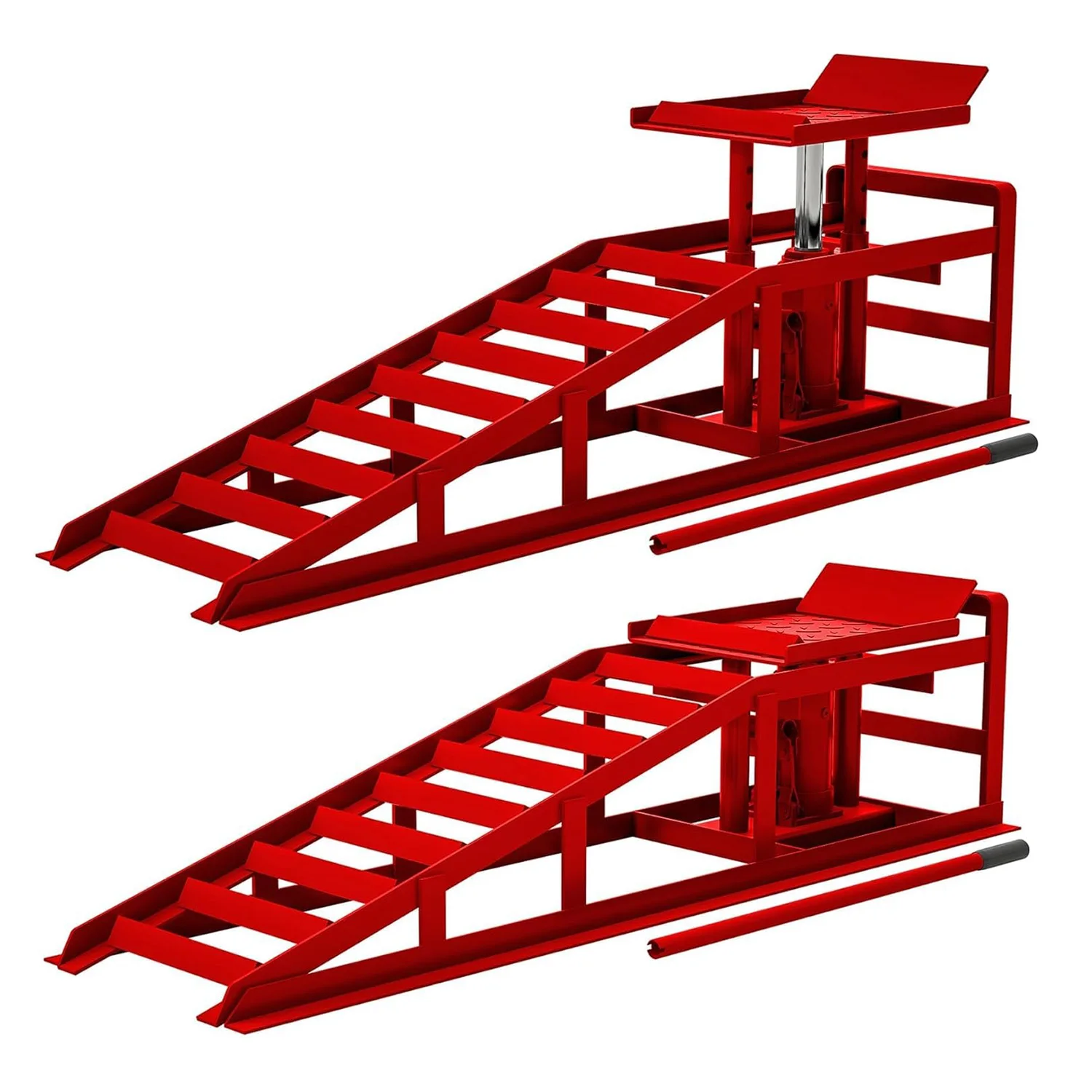 

2 Pack Hydraulic Car Ramps 5 Ton Capacity, Heavy Duty Adjustable Lift Low Profile Vehicle Service Ramps for Car, Truck, Trailer