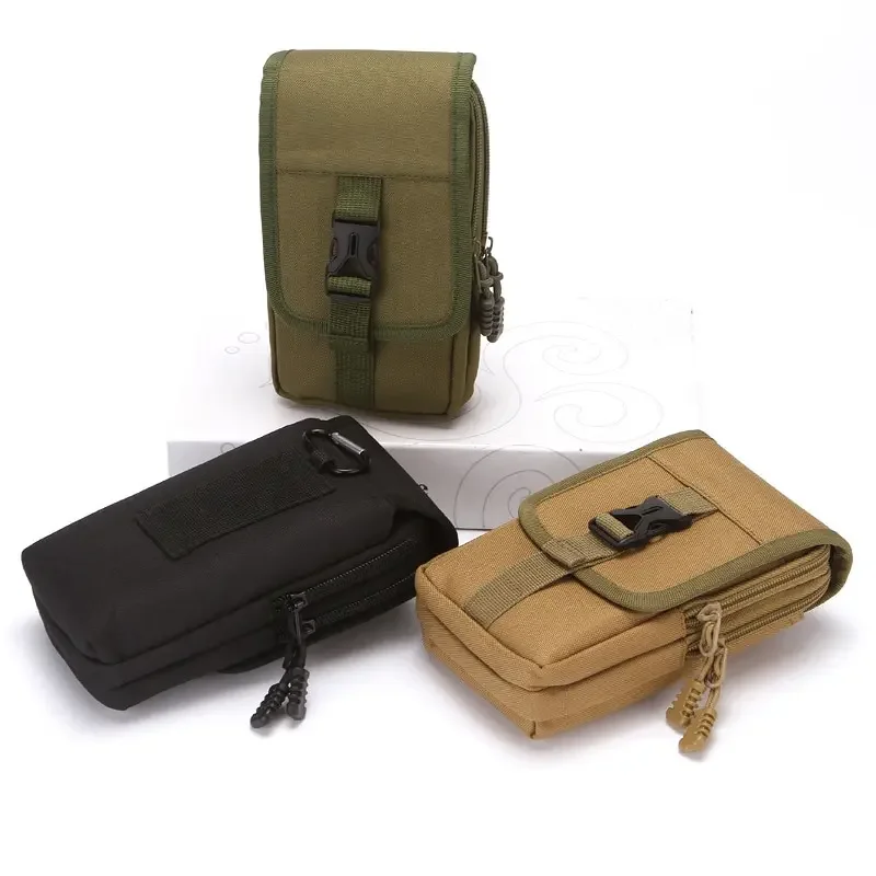 EDC Molle Bag Purse Double Layer Outdoor Waterproof Waist Fanny Pack Men Phone Pouch Camping Hunting Tactical Waist Bag