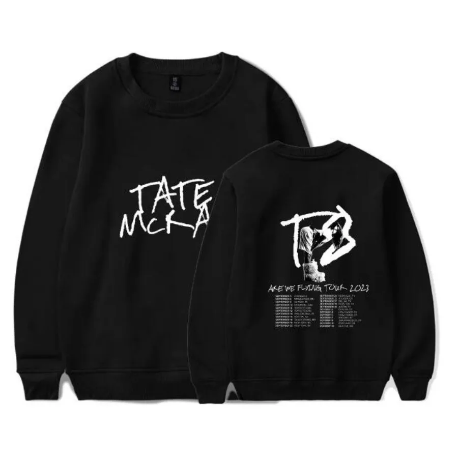 Tate McRae Are We Flying Tour Merch 2023 Oversized Hoodie Long Sleeve Streetwear Women Men Crewneck Sweatshirt Fashion Clothes