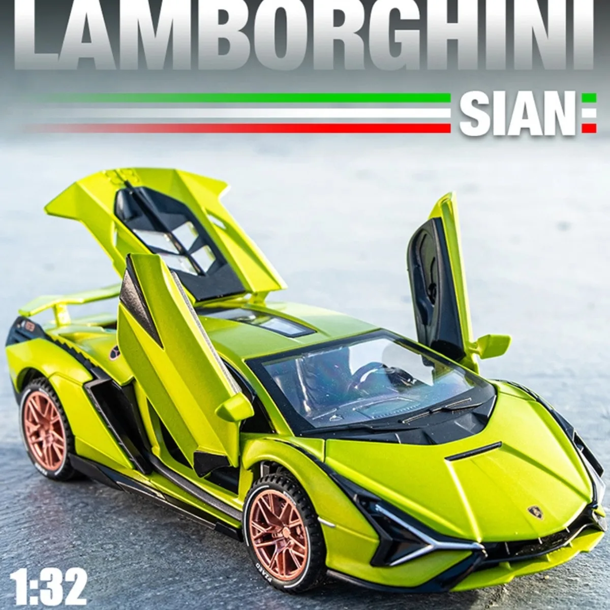 

Lamborghini Sian 63 Scale 1:32 Pullback Car Toy with Lights Engine Sound, Toyota BMW Metal Diecast Car Model Gift Kid Boy Toy