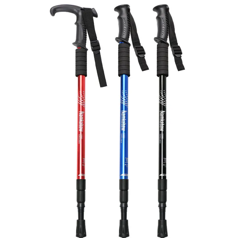 

Shock Absorbing Trekking Poles Aluminum Alloy Adjustable Walking Sticks Carbon Steel Pointed Provides Strong Grip