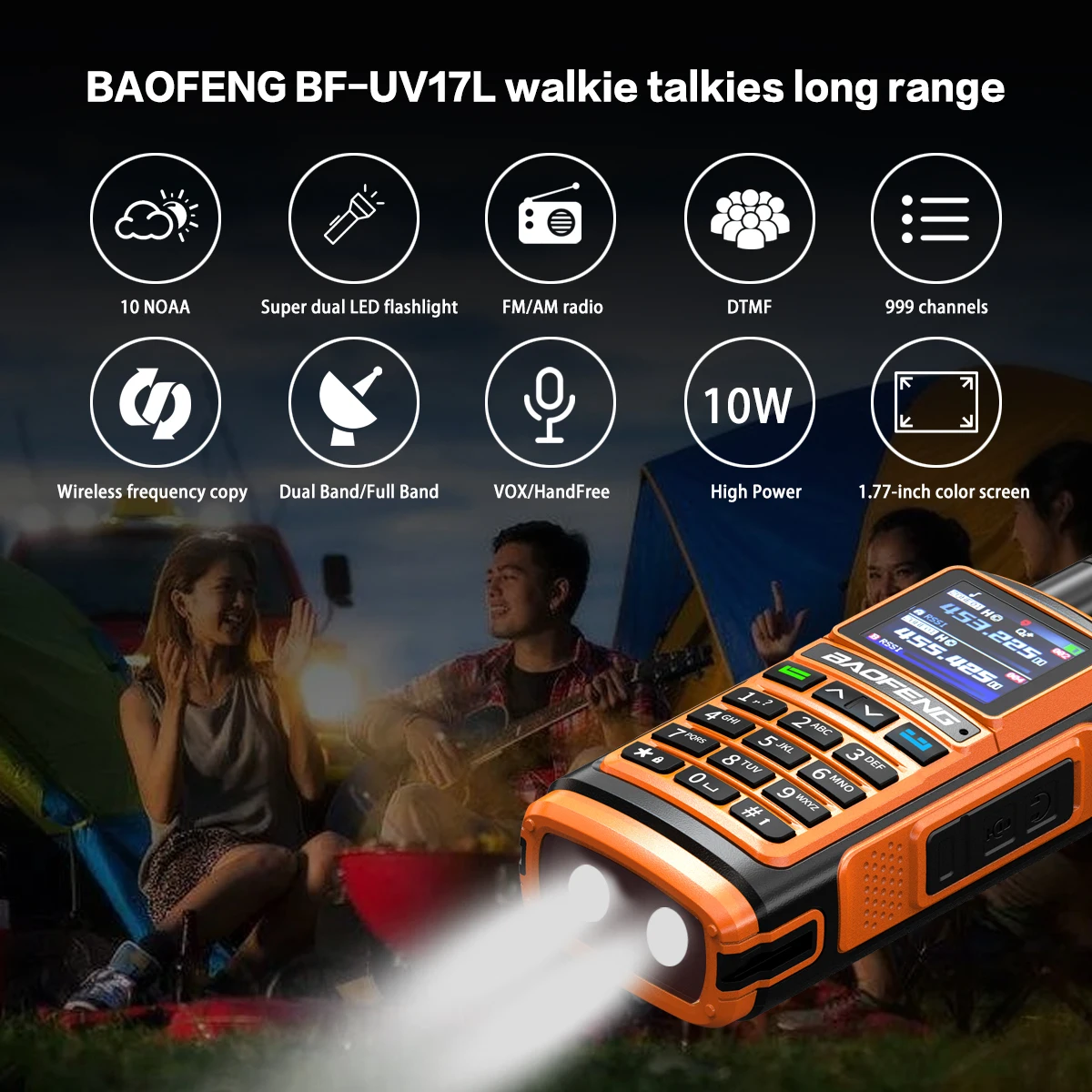 2024 Baofeng UV17 MAX V2 Walkie Talkie Long Range Portable Ham Radio FM Professional 2-Way Radio For Hunting Six Bands UV17 PRO