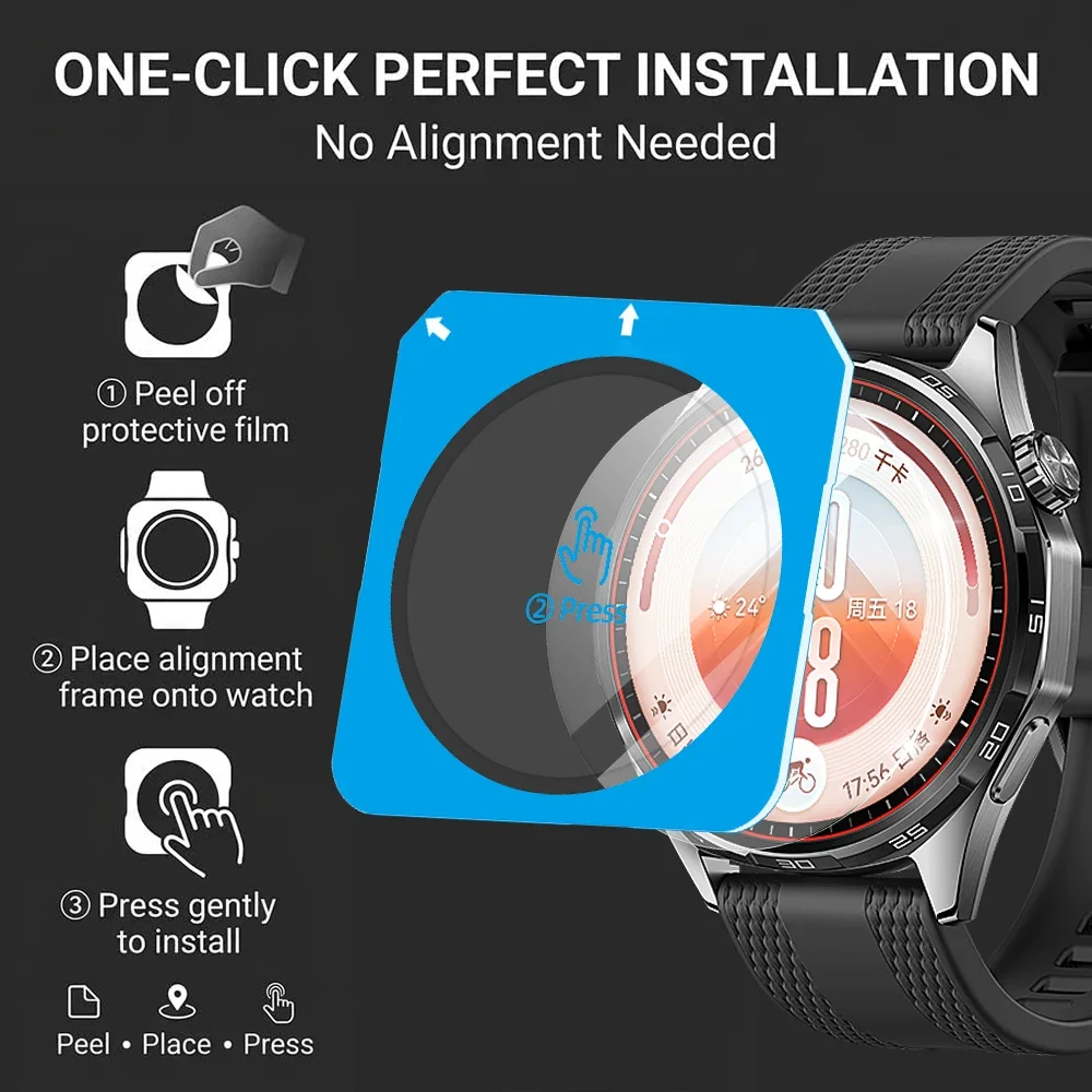 Easy Installation HD Tempered Glass for Huawei Watch GT7 41mm GT7 Pro GT6 Pro 46mm Screen Protector Films Huawei Watch GT6 GT5