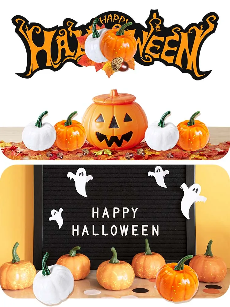 6/12 Stück Simulierter Kürbis 5,5 cm Kunststoff Halloween Familie DIY Dekoration für Partys und Festivals Mini Gemüsemodell TMZ – Detail 6