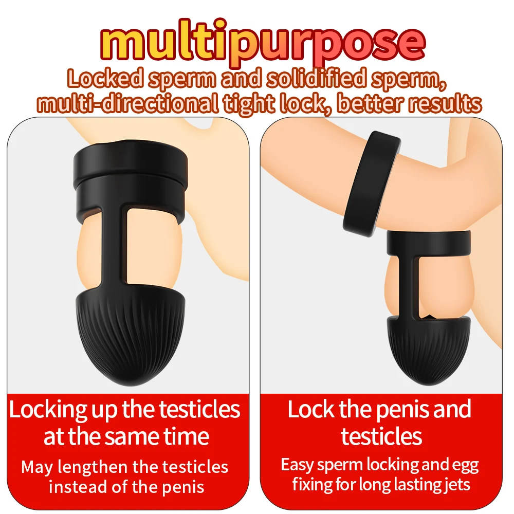 2 in I Bullet Penis Ring Cock Ring Male Chasity Cage Scrotum Bondage Ball Stretcher Delayed Ejaculation Sex Toy for Men Sex Shop