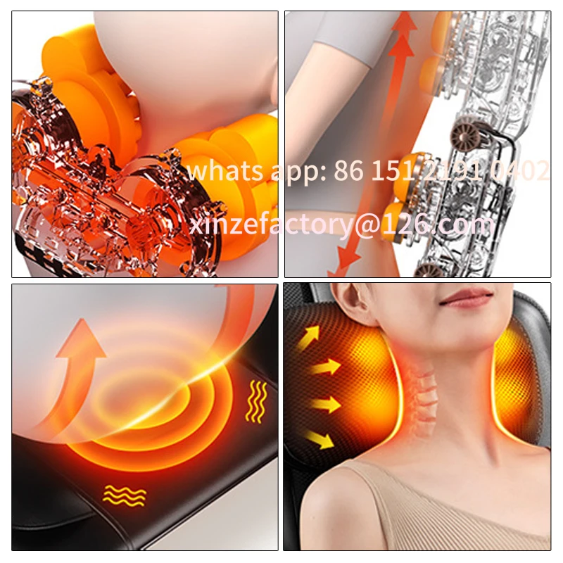 كرسي تدليك احترافي لكامل الجسم قابل للتخصيص، وسادة منزلية أوتوماتيكية للرقبة والكتف والظهر #4