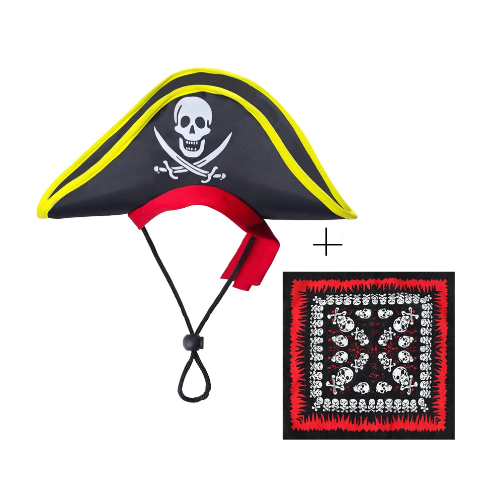 Halloween Hunde Bandana Caps mit Totenkopf Haustier Piratenhut Katzenhut Halloween Pirat Cosplay Kostüm Hund Dress Up Kostümzubehör – Detail 17