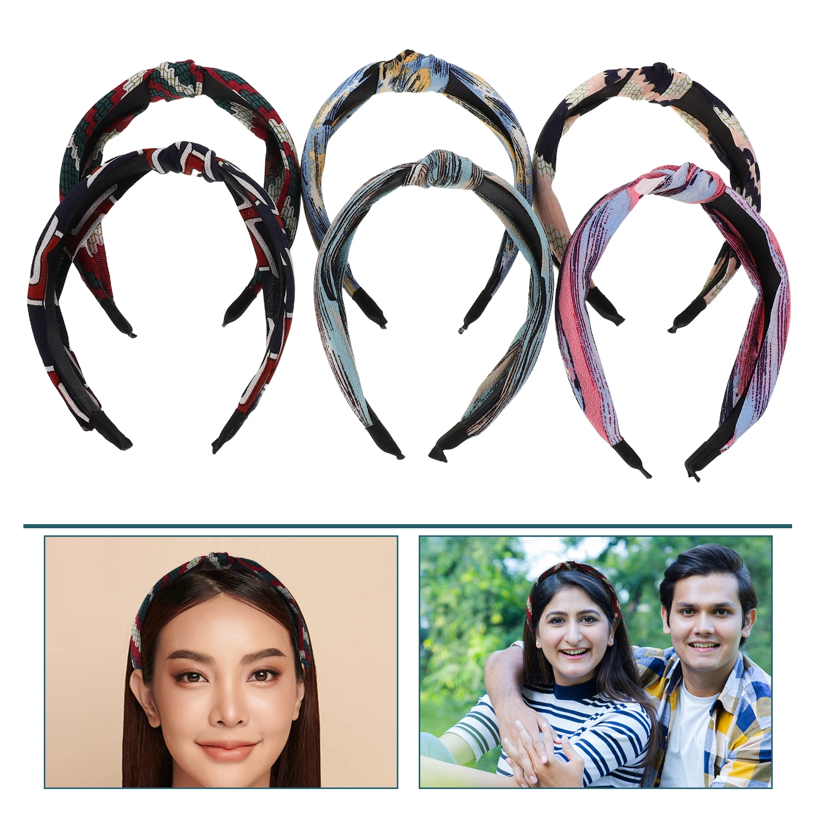 

6 Pcs Women's Fashion Headband Adult Headbands for European American Fabric Hairbands Miss