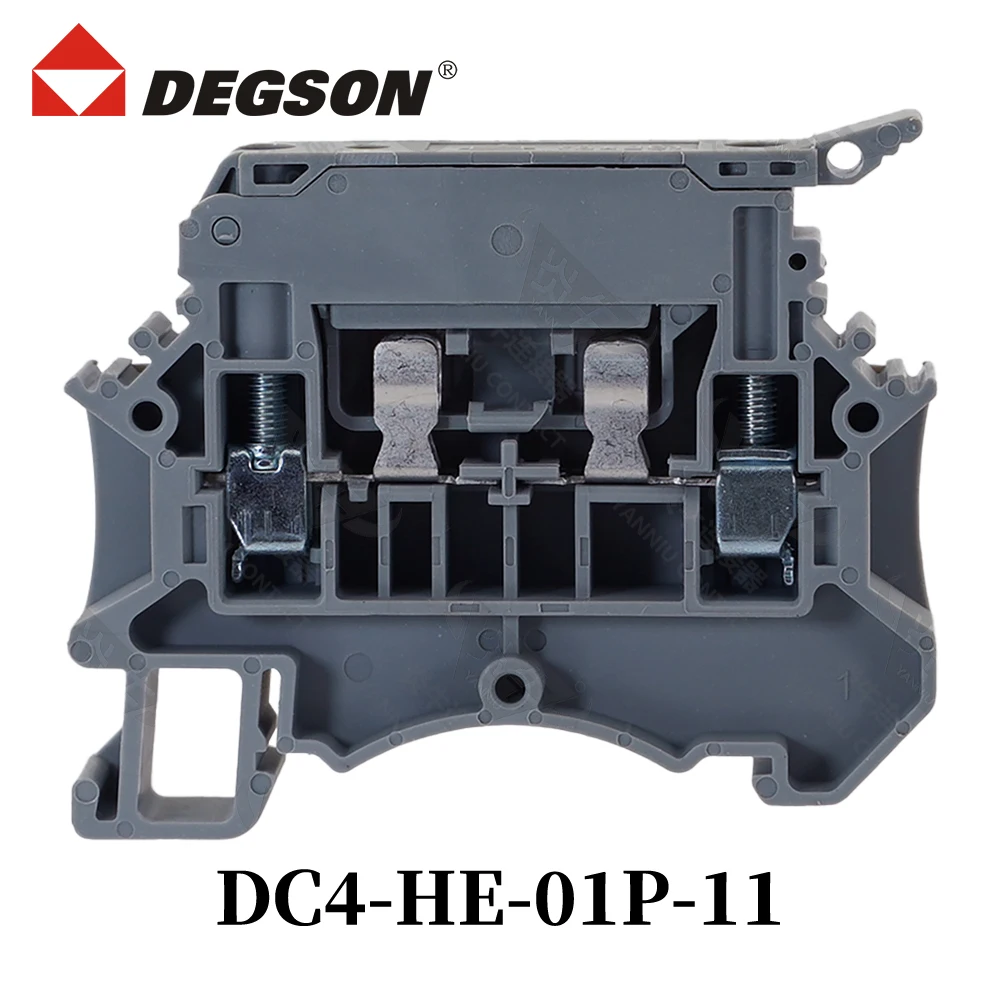 10Pcs DEGSON DC4-HE-01P-11/13-00ZH D-DC4-HE Din Rail Terminal Blocks KFDC4-HE 01P Lead 7439-92-1 Phoenix Contact 6.3A 500V