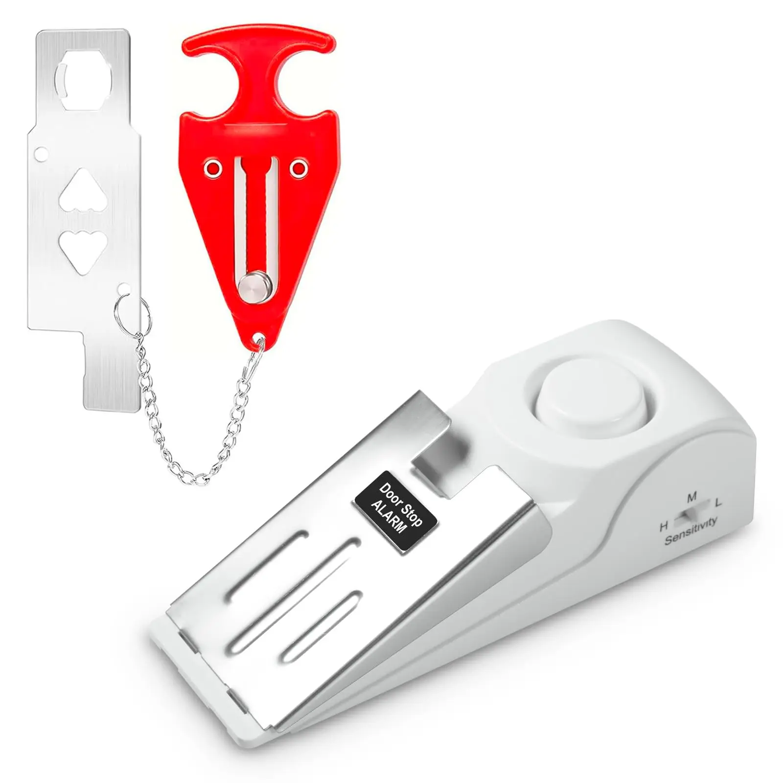 Portable Door Stop Alarm Traveling Hotel Door Lock No Installation Required Provides Double Security for Home Hotel Traveling  ﻿