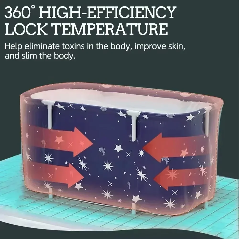 Foldable Bathtub Portable Baby Bath Tub Large Insulation Hot Tub for Baby Adult Sweat Steaming Foot Spa Bath Bucket Bathtubs - view 3