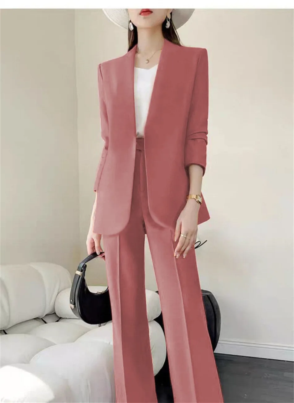 Mode 2-teilige Sets Damen Outfits Frühling Herbst Neu in Koreanische Hosen Sets Pendler Eleganter Anzug Mantel 2-teilige Sets Damen – Detail 12