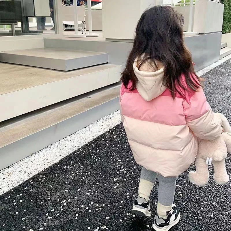 Girls Down Coat Jacket Cotton Windbreak Outwear 2023 Perfect Warm Plus Thicken Velvet Winter Skiwear School Children's Clothing