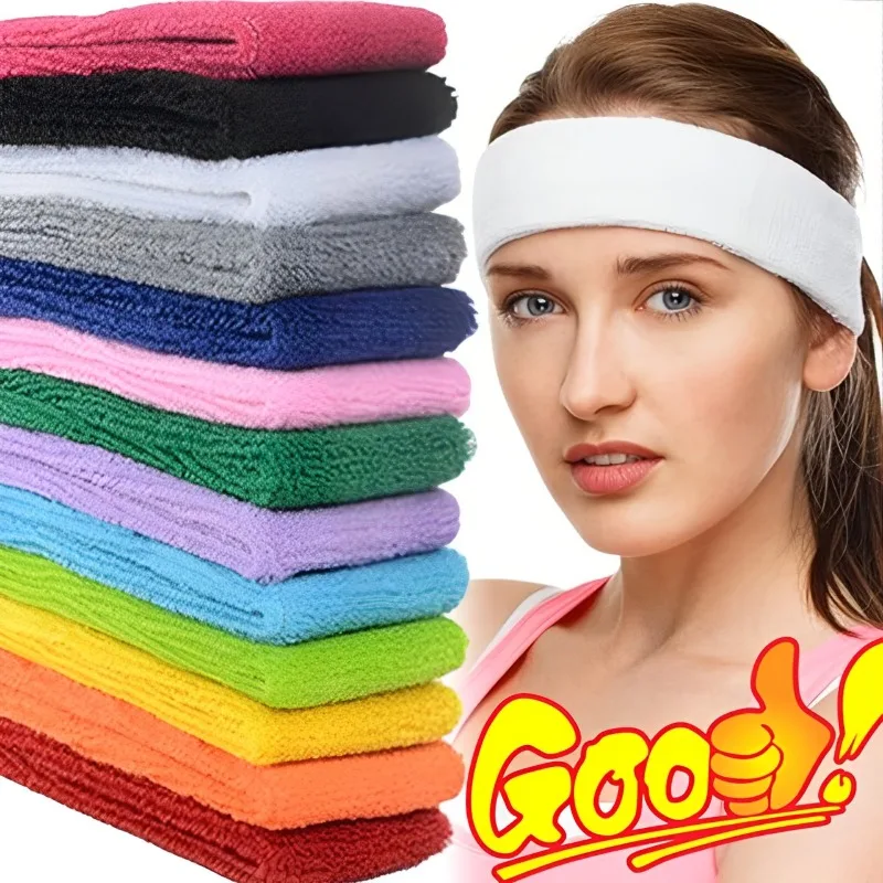 Pure Color Sports Headband Running Headwear Sweat-Absorbent Headband Basketball Antiperspirant Belt Fitness Sweat Guide Belt