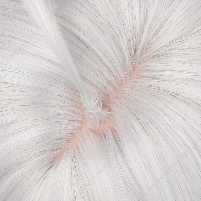 LOL Briar Cosplay Wig 42cm Long Silver White Mixed Dark Pink Wigs Heat Resistant Synthetic Hair