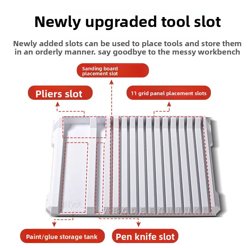 رف تخزين أجزاء النموذج لأداة نموذج تجميع Gundam منظم أجزاء من النوع الثابت سهل الوصول إلى رف المكونات