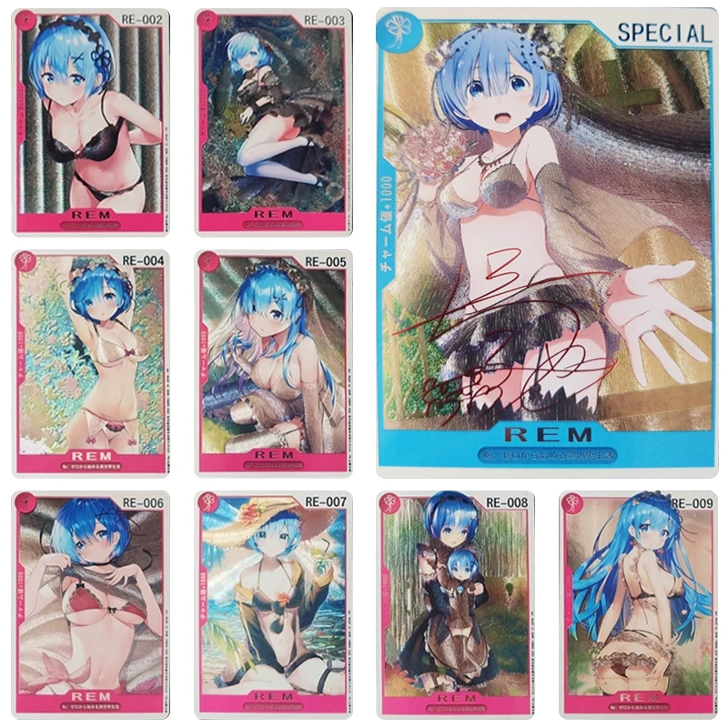 9Pcs/set Re:life In A Different World From Zero Board Game Card Rem Anime Characters Collection Card Kids Toys Christmas Gift