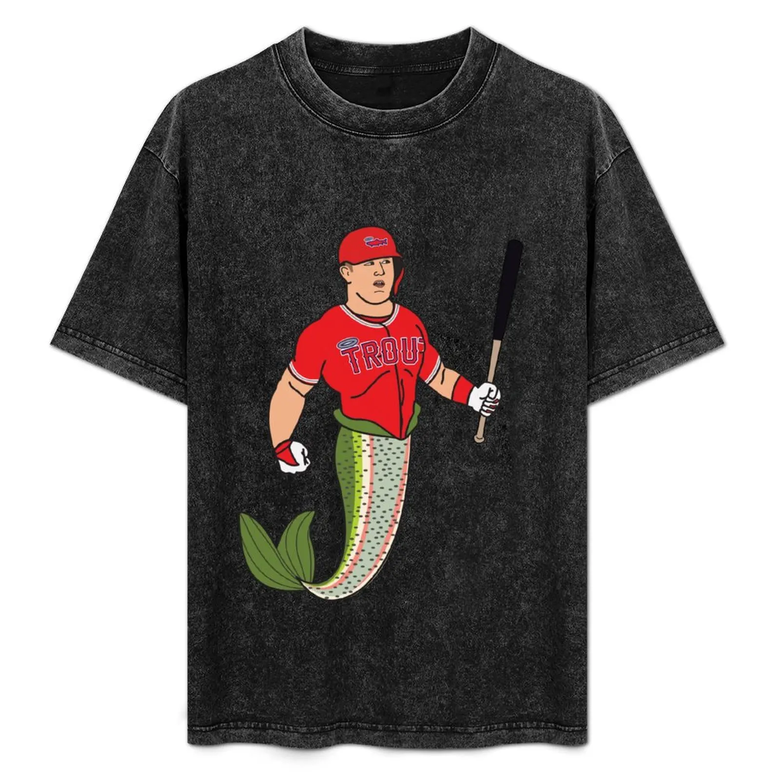 

Mike as an actual Trout T-Shirt Large Size Casual Short Sleeve Top