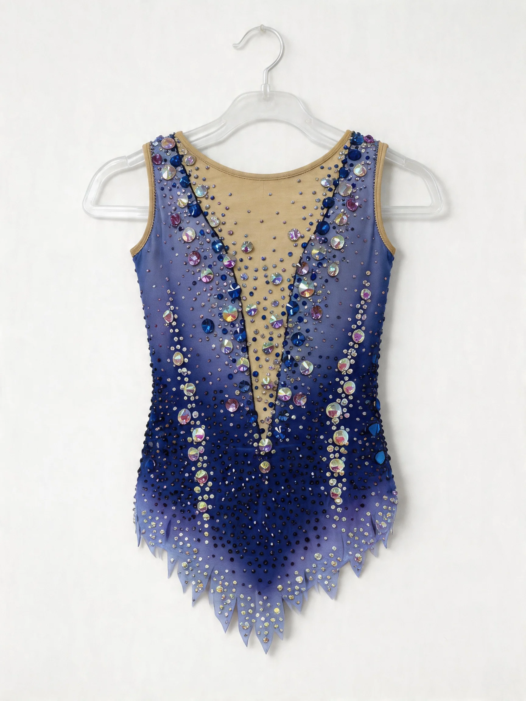 

Elegant Gradient Purple Ice Skating Dress Sparkly Rhinestone Mesh Leotard for Women Figure Skating Gymnastics Dance Outfit