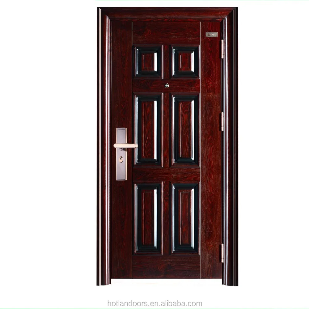 Top sale steel main entrance door design safety door entry wrought iron patio doors