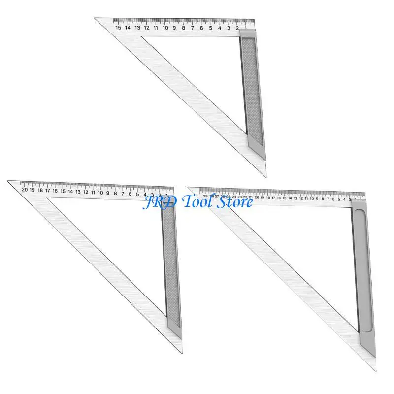 A2UD 150mm Portable Stainless Steel Triangles Ruler with Clear Scale for Engineering Architecture Classroom Students Use