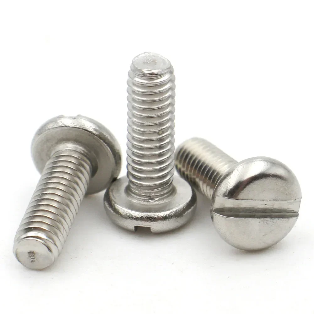 Slot Column Round Cheese Head Screws M1.6 M2 M2.5 M3 M4 M5 M6 M8 M10 CM 304 A2-70 stainless steel Slotted Round Head Screw Bolt