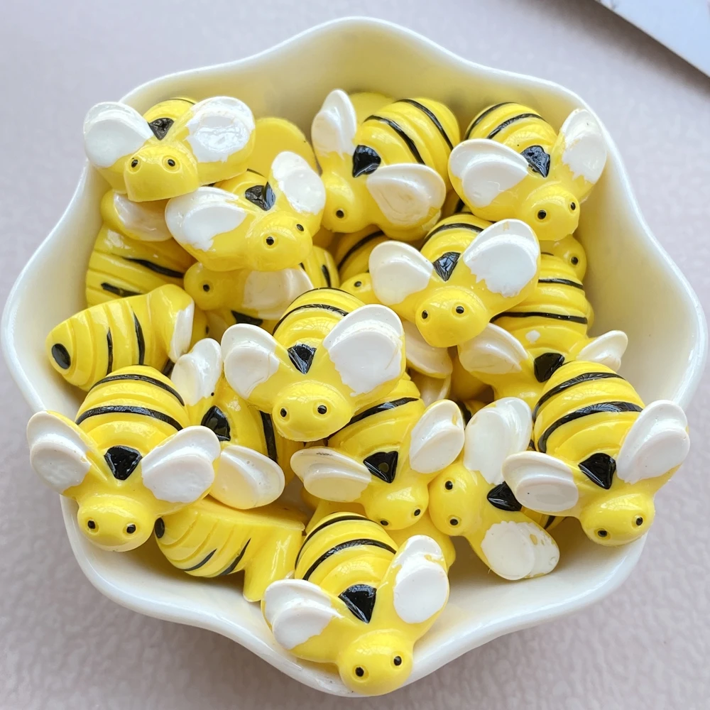 10Pcs New Cute Resin Cartoon Bee Series Flat Back Scrapbooking DIY Jewelry Craft Decoration Accessories