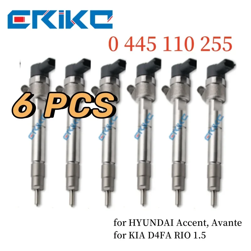 

6PCS 0445110255 Fuel Injector 0 445 110 255 Common Rail Injector 0445 110 255 Cr Injector for BOSCH