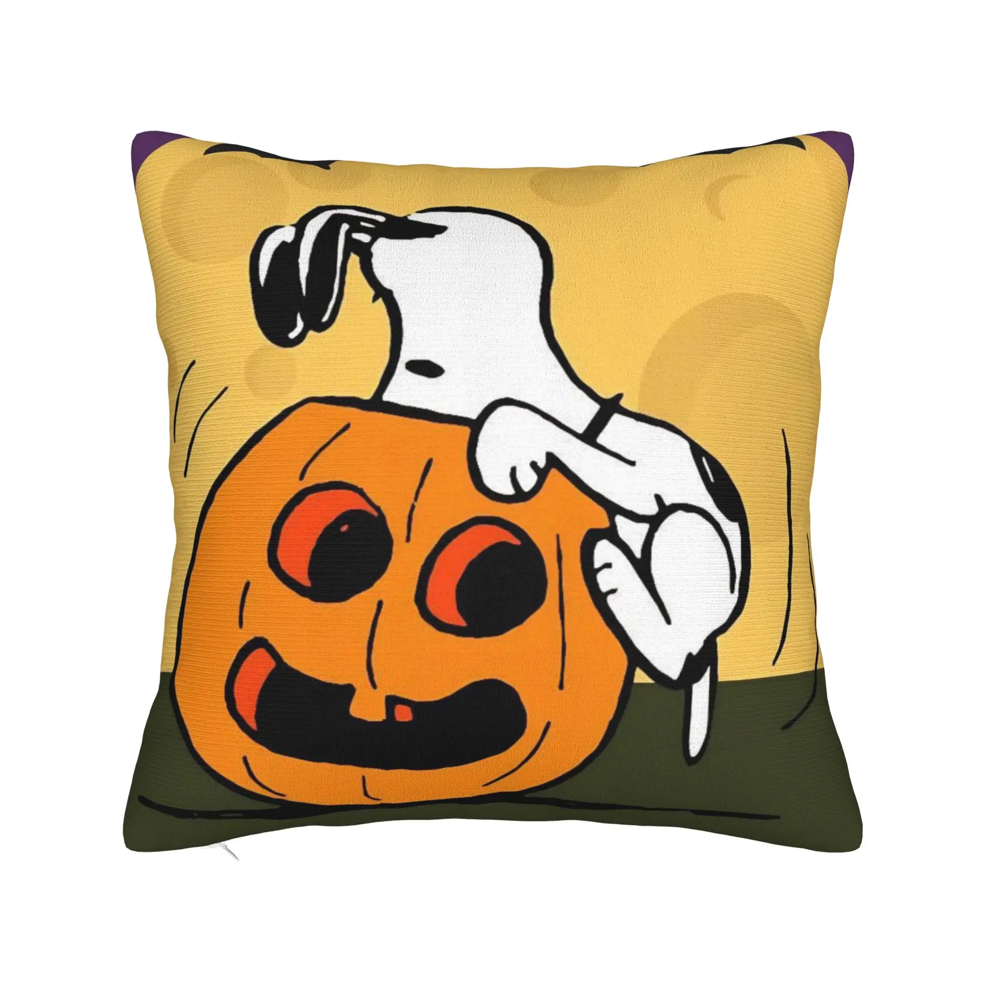 Halloween Snoopys Pillowcase Polyester Cushion Cover Gift Pumpkin Bat Throw Pillow Case Cover Home Square 18'