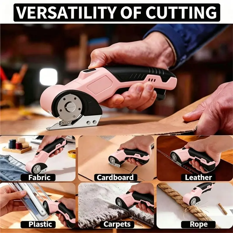 ABGE-Cordless Electric Scissors-USB Rechargeable 2000Mah Fabric Trimmer Shear For DIY And Sewing Projects