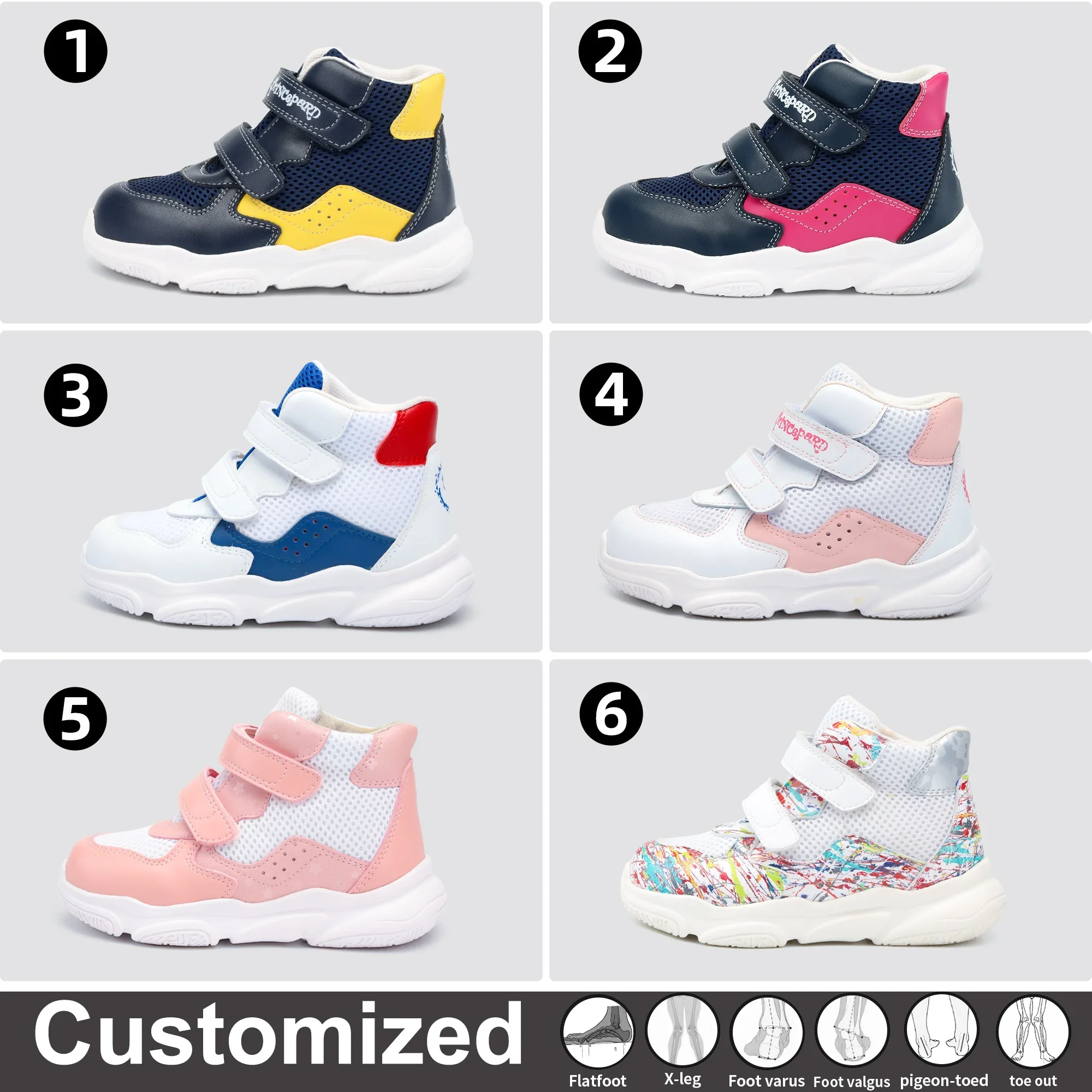 

Orthopedic Kids AFO Shoes for Boys and Girls Princepard Toddler First Walking Corrective Sneakers with Arch Support