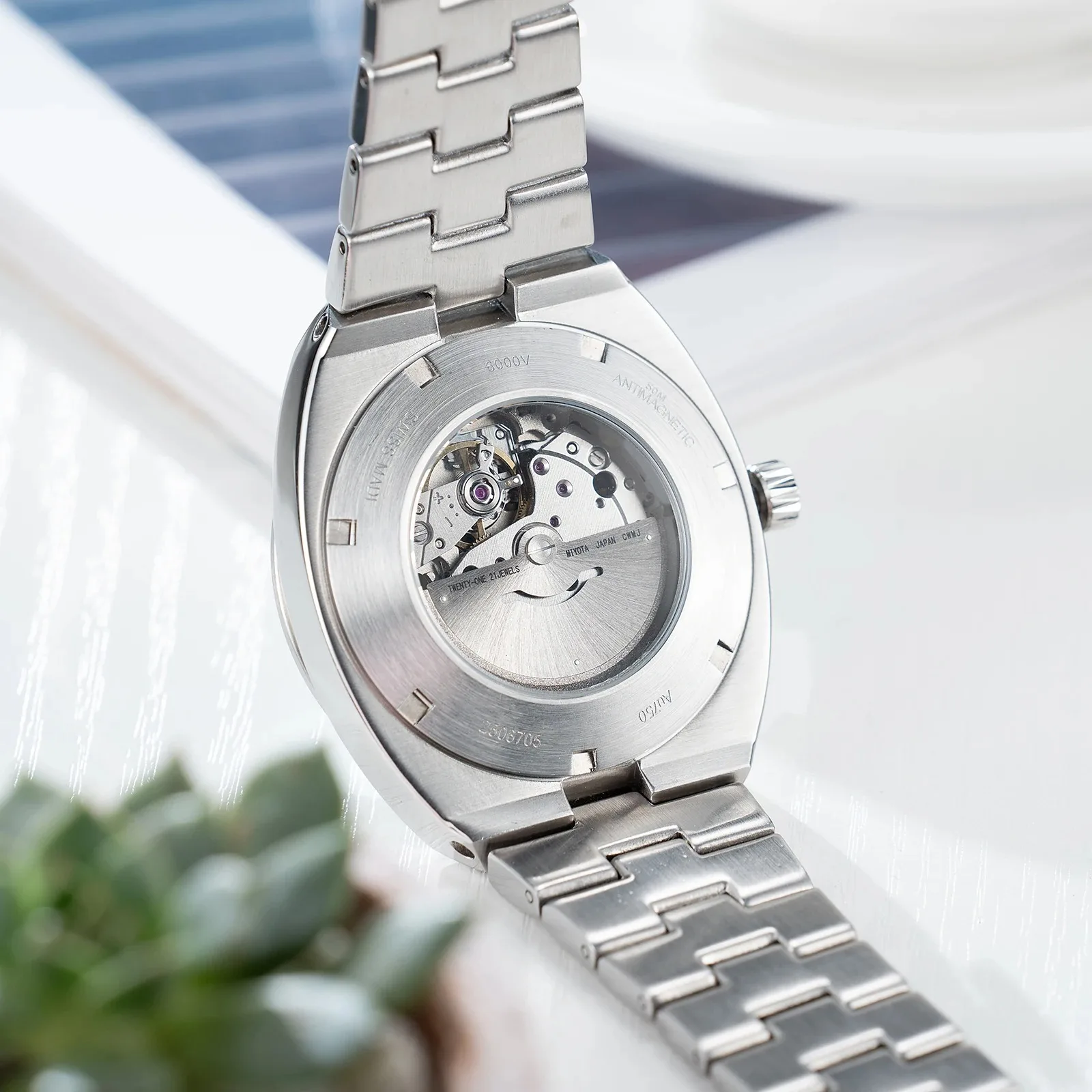 Orologio automatico da uomo KAFYASE 42mm orologio da polso meccanico Vintage specchio zaffiro luminoso 50m impermeabile