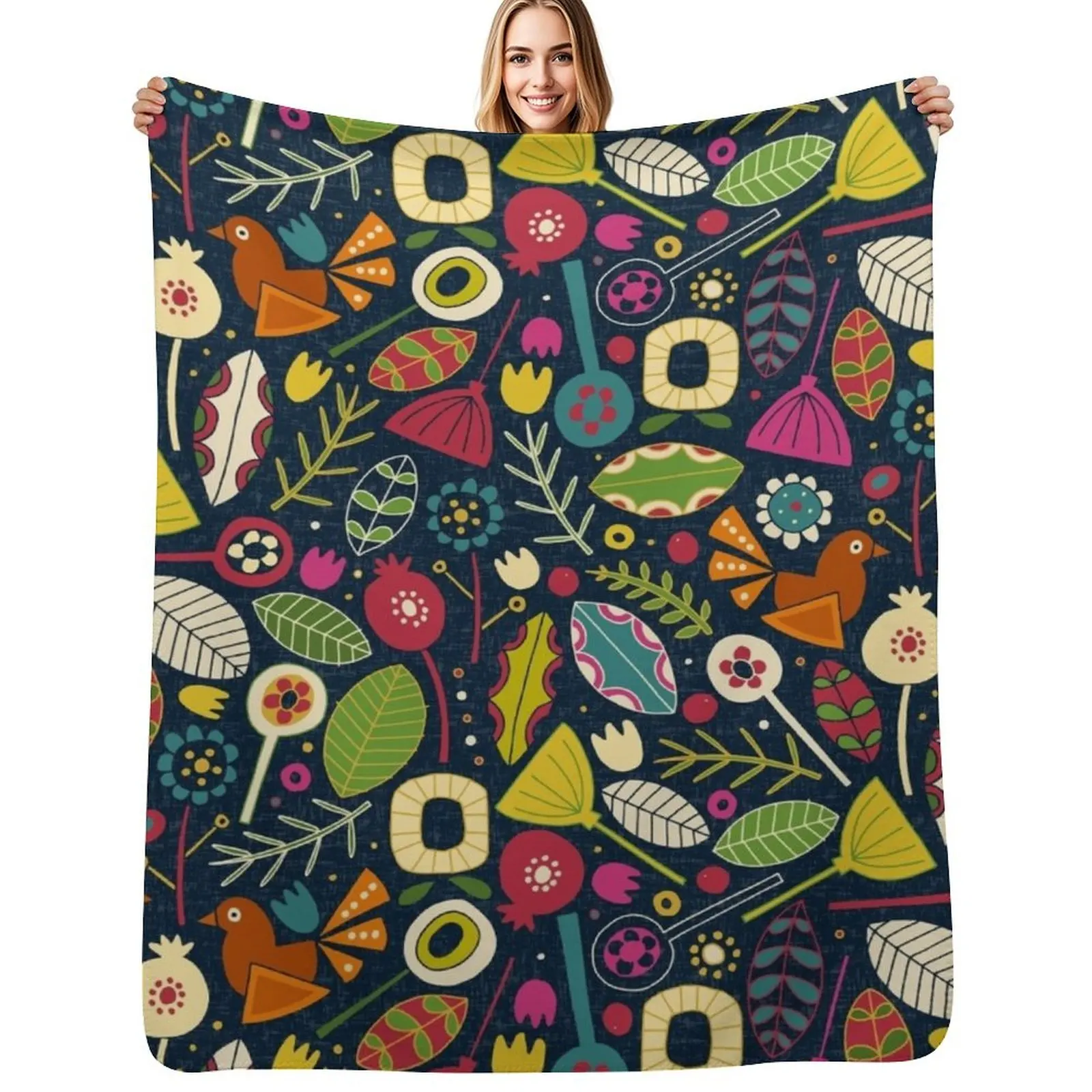 

BLOM INDIGO Throw Blanket Breathable Lightweight Blanket for Adults Kids